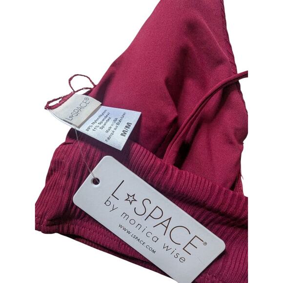 L*Space Bikini Top Cabernet Size Medium New Siren Beach Influencer - Picture 4 of 5